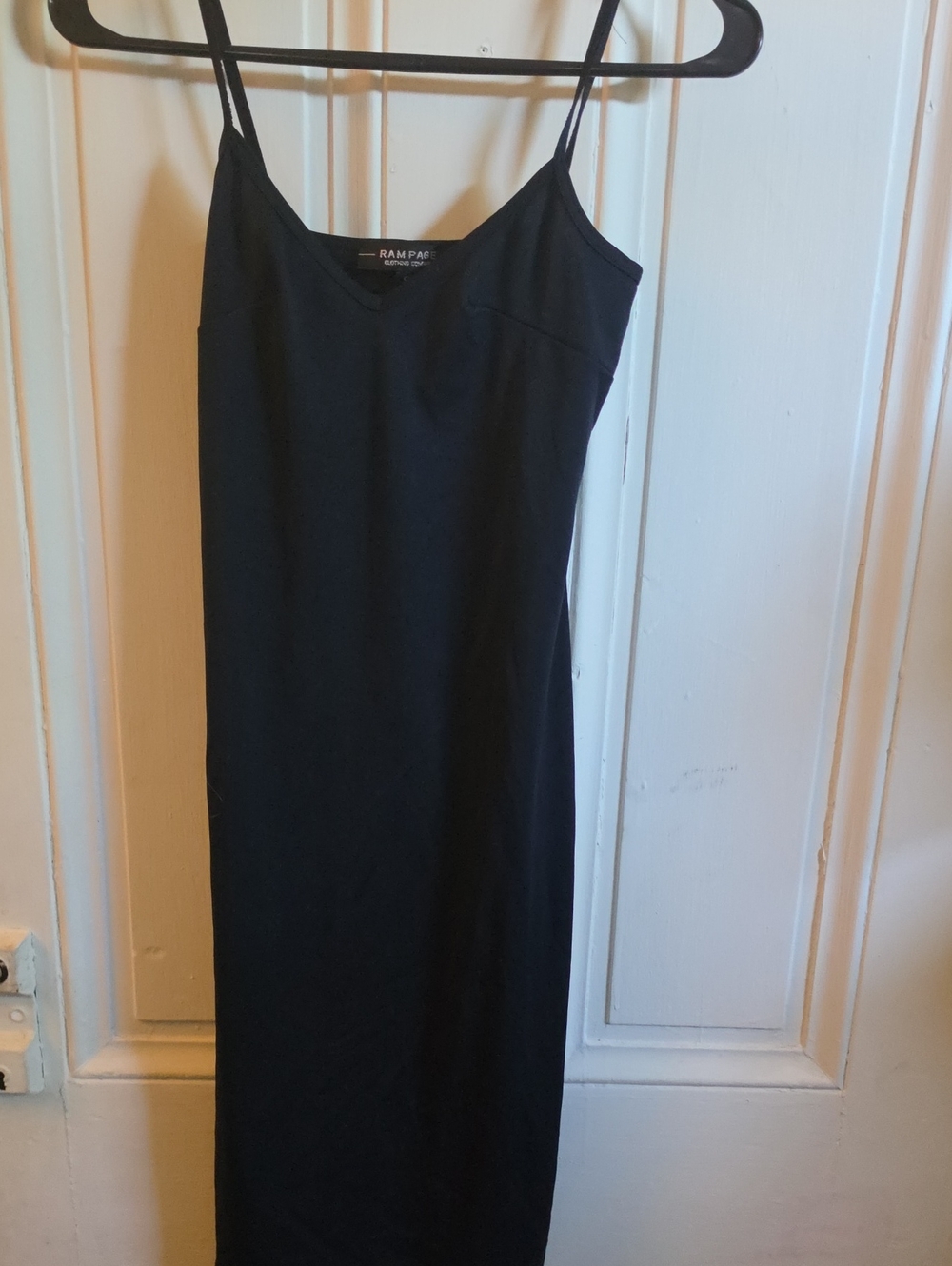 Rampage Black Slip Midi Dress with Spaghetti Straps